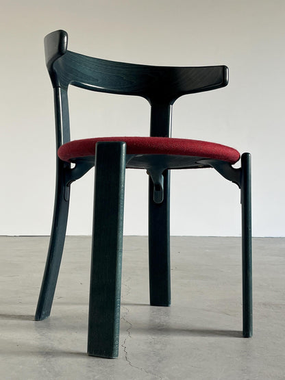 Vintage Armlehnstuhl Bruno Rey von Kusch+Co dunkelblau und rot