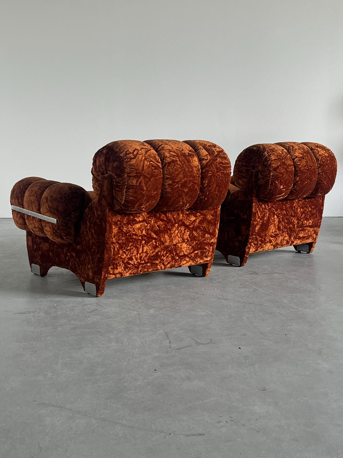 Vintage Sessel Set von 2 in Dunkelorange von unbekannt für Italien
