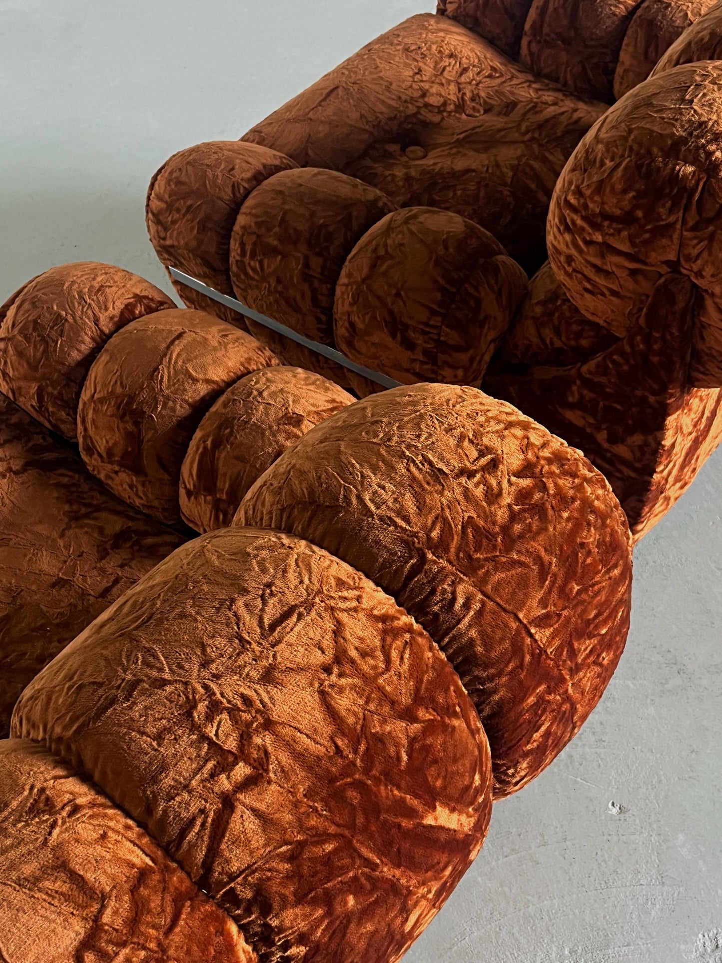 Vintage Sessel Set von 2 in Dunkelorange von unbekannt für Italien