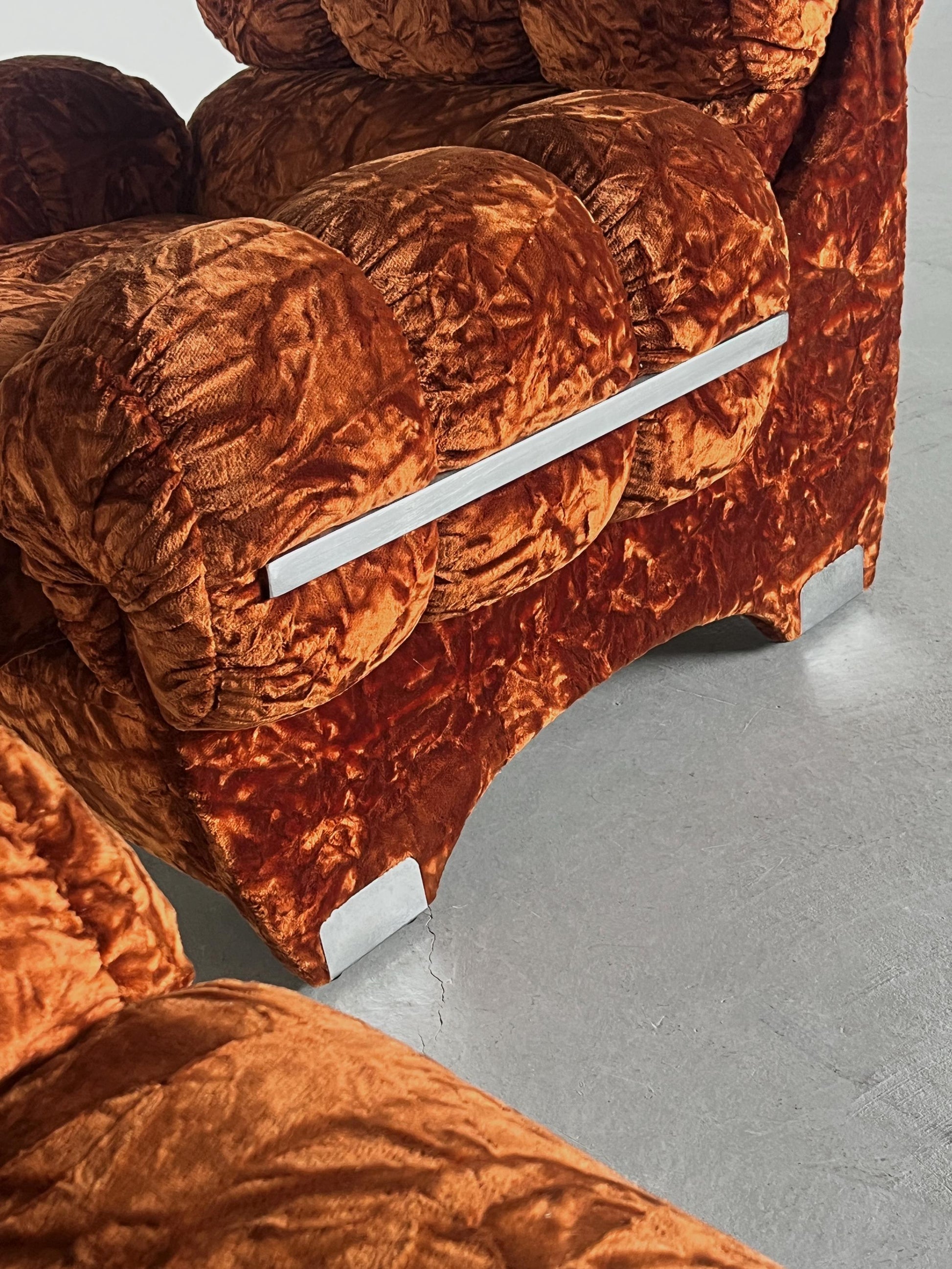 Vintage Sessel Set von 2 in Dunkelorange von unbekannt für Italien