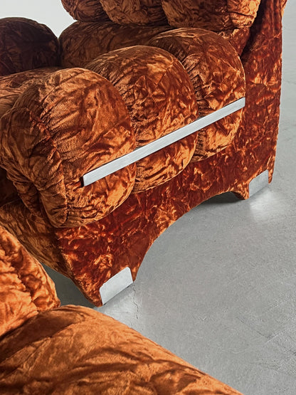 Vintage Sessel Set von 2 in Dunkelorange von unbekannt für Italien