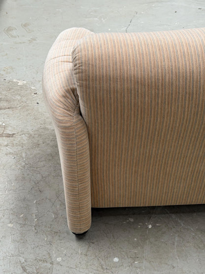 Vintage Sofa Maralunga von Vico Magistretti für Cassina mit gestreiftem Missoni-Stoff