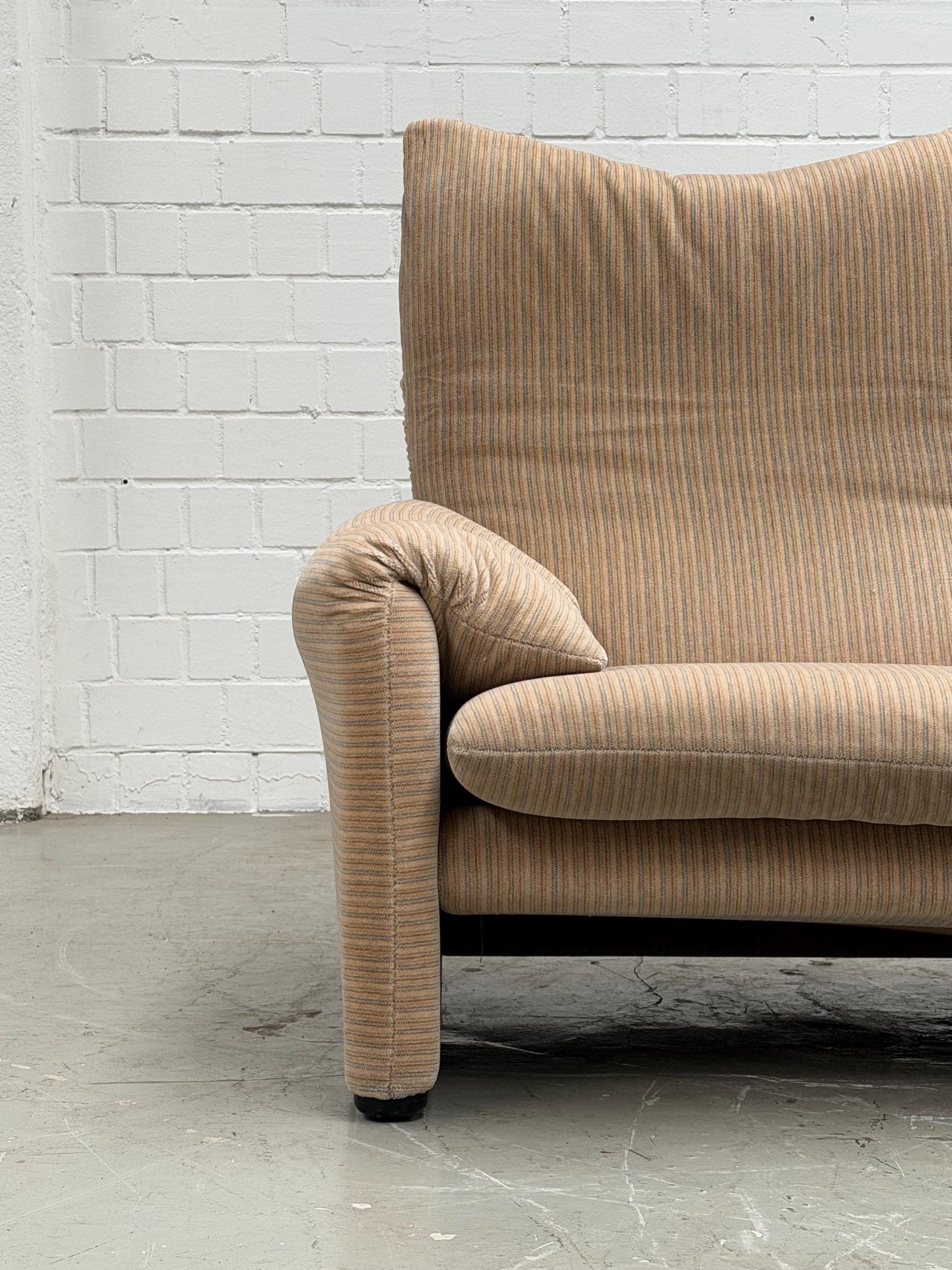 Vintage Sofa Maralunga von Vico Magistretti für Cassina mit gestreiftem Missoni-Stoff
