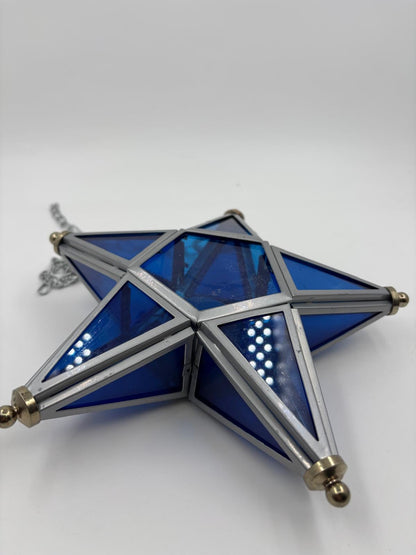 Vintage Wanddekoration Glasstern blau von unbekannt für unbekannt