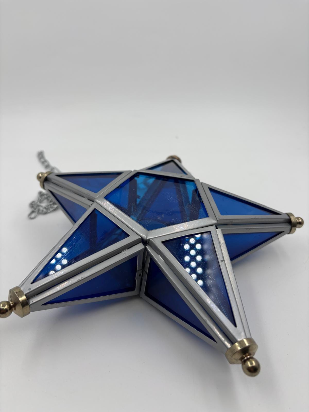 Vintage Wanddekoration Glasstern blau von unbekannt für unbekannt