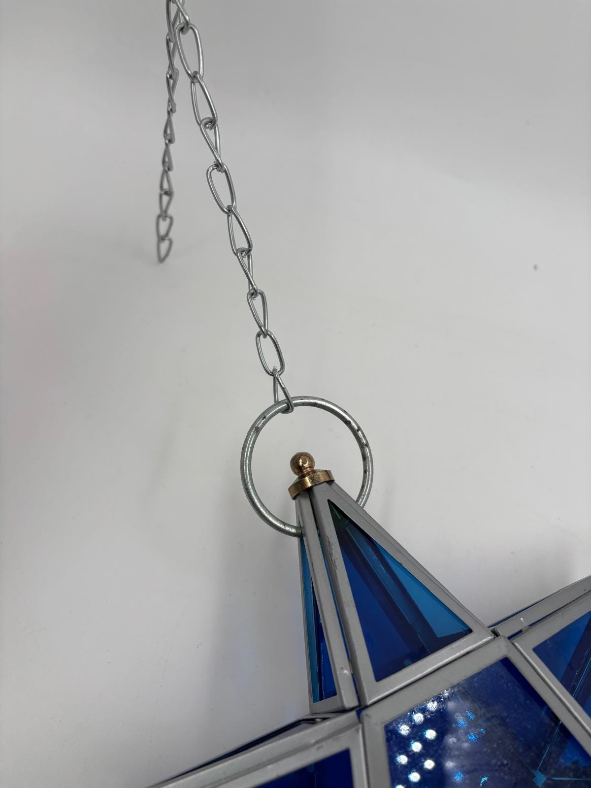 Vintage Wanddekoration Glasstern blau von unbekannt für unbekannt