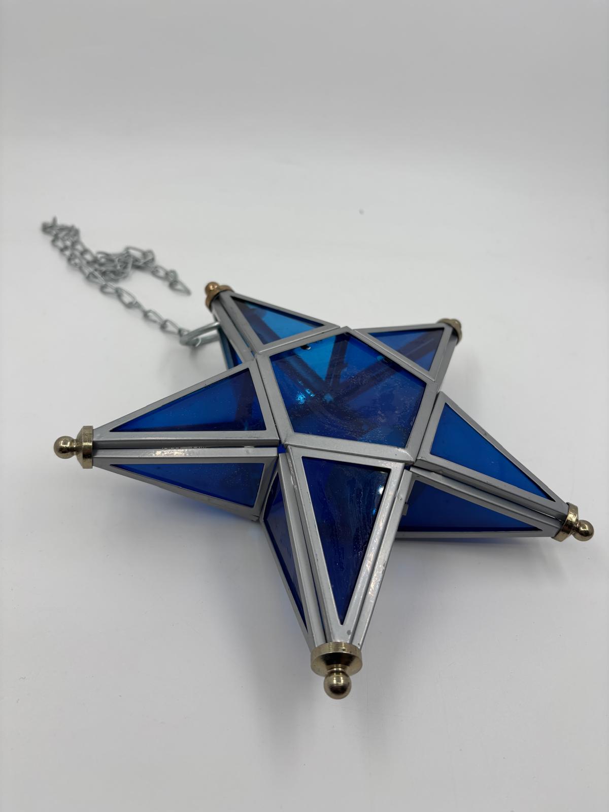 Vintage Wanddekoration Glasstern blau von unbekannt für unbekannt