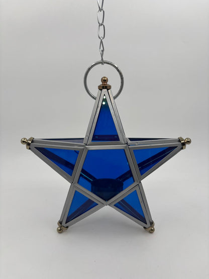 Vintage Wanddekoration Glasstern blau von unbekannt für unbekannt