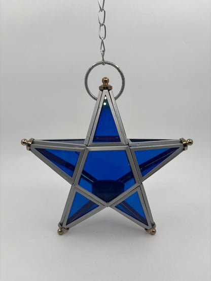 Vintage Wanddekoration Glasstern blau von unbekannt für unbekannt