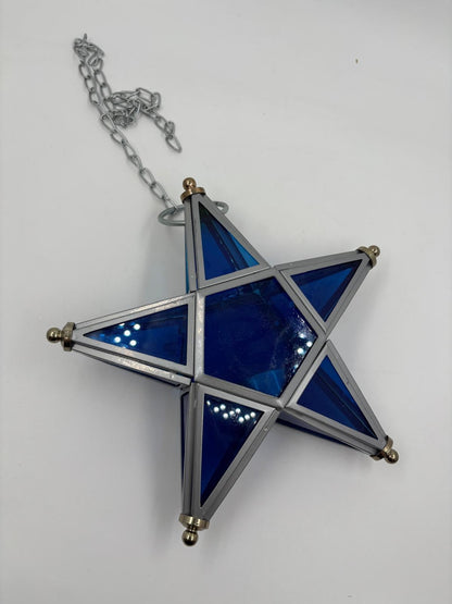 Vintage Wanddekoration Glasstern blau von unbekannt für unbekannt