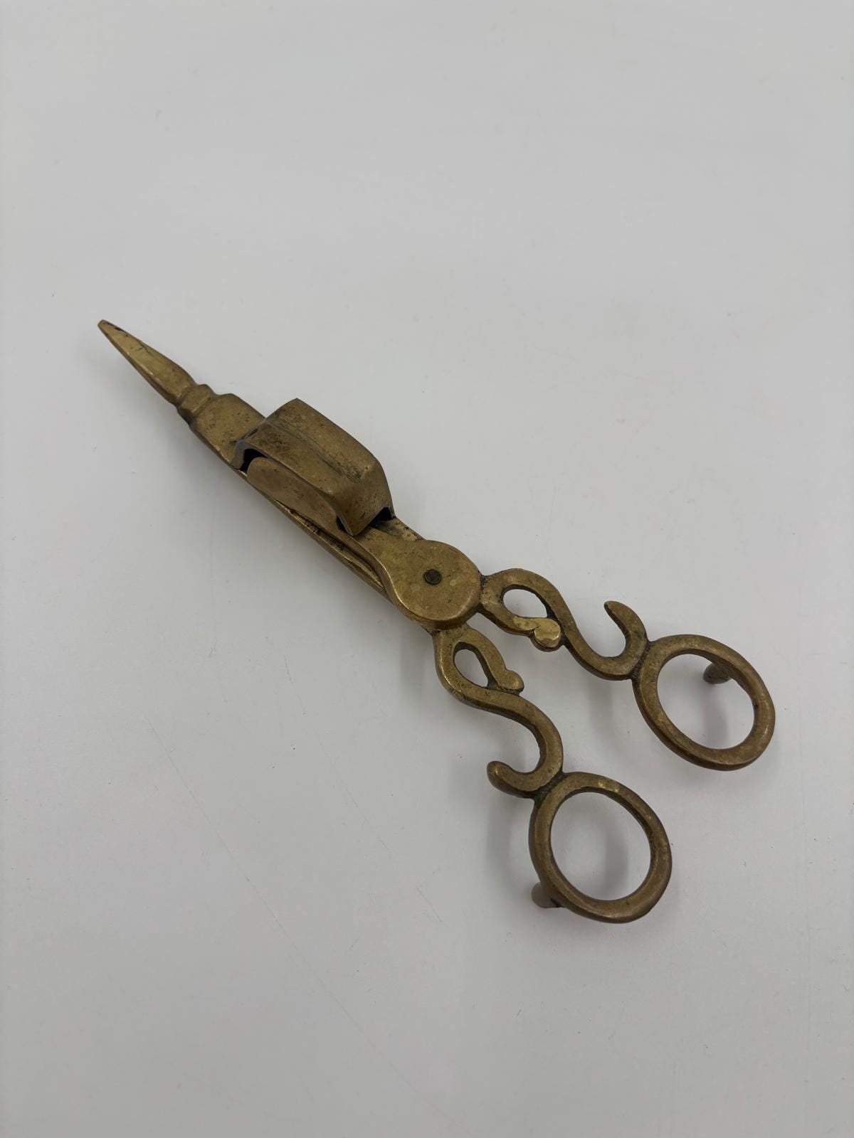 Vintage Kerzenlöscher in Scherenform aus Messing
