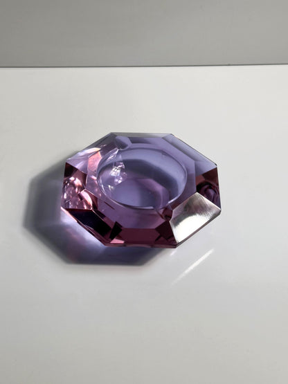 Vintage Aschenbecher Alexandrit Glas von Cesare Toso für Fratelli Toso Prisma
