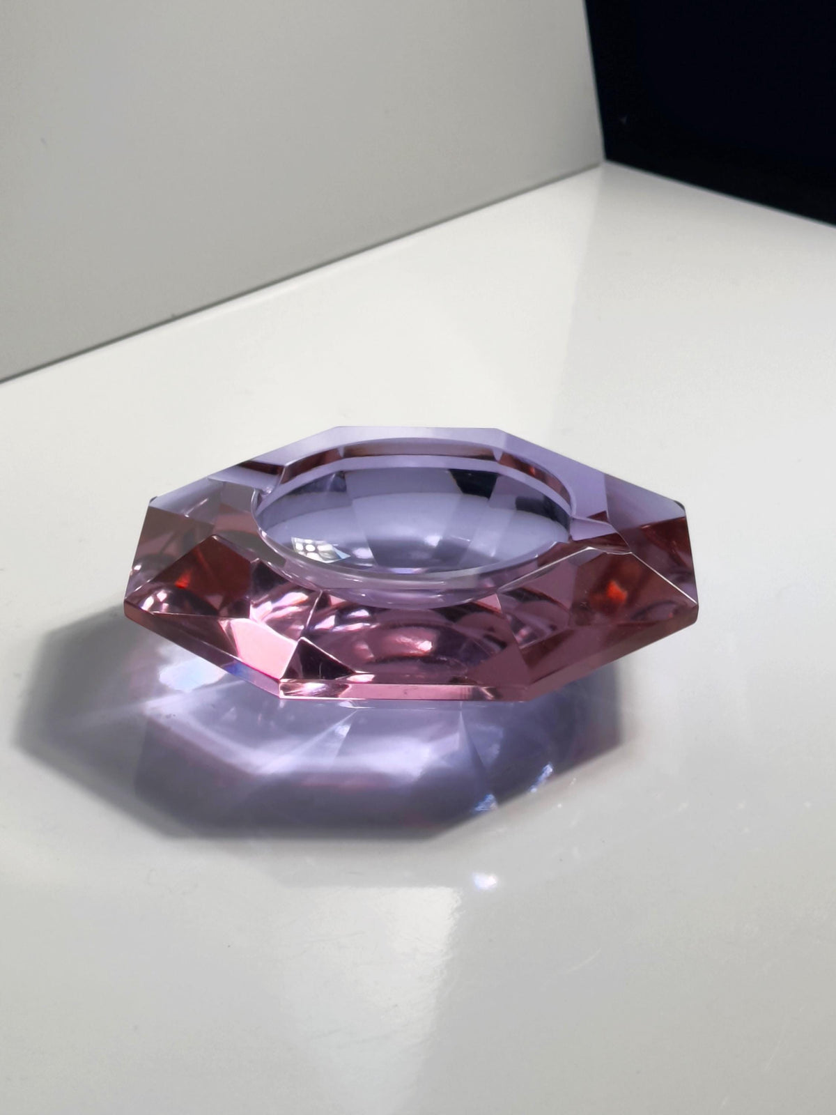 Vintage Aschenbecher Alexandrit Glas von Cesare Toso für Fratelli Toso Prisma