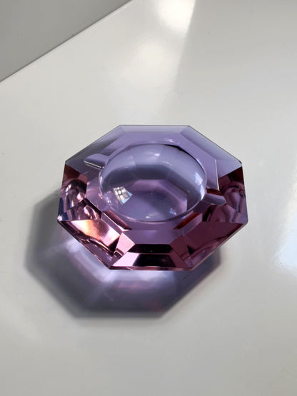 Vintage Aschenbecher Alexandrit Glas von Cesare Toso für Fratelli Toso Prisma