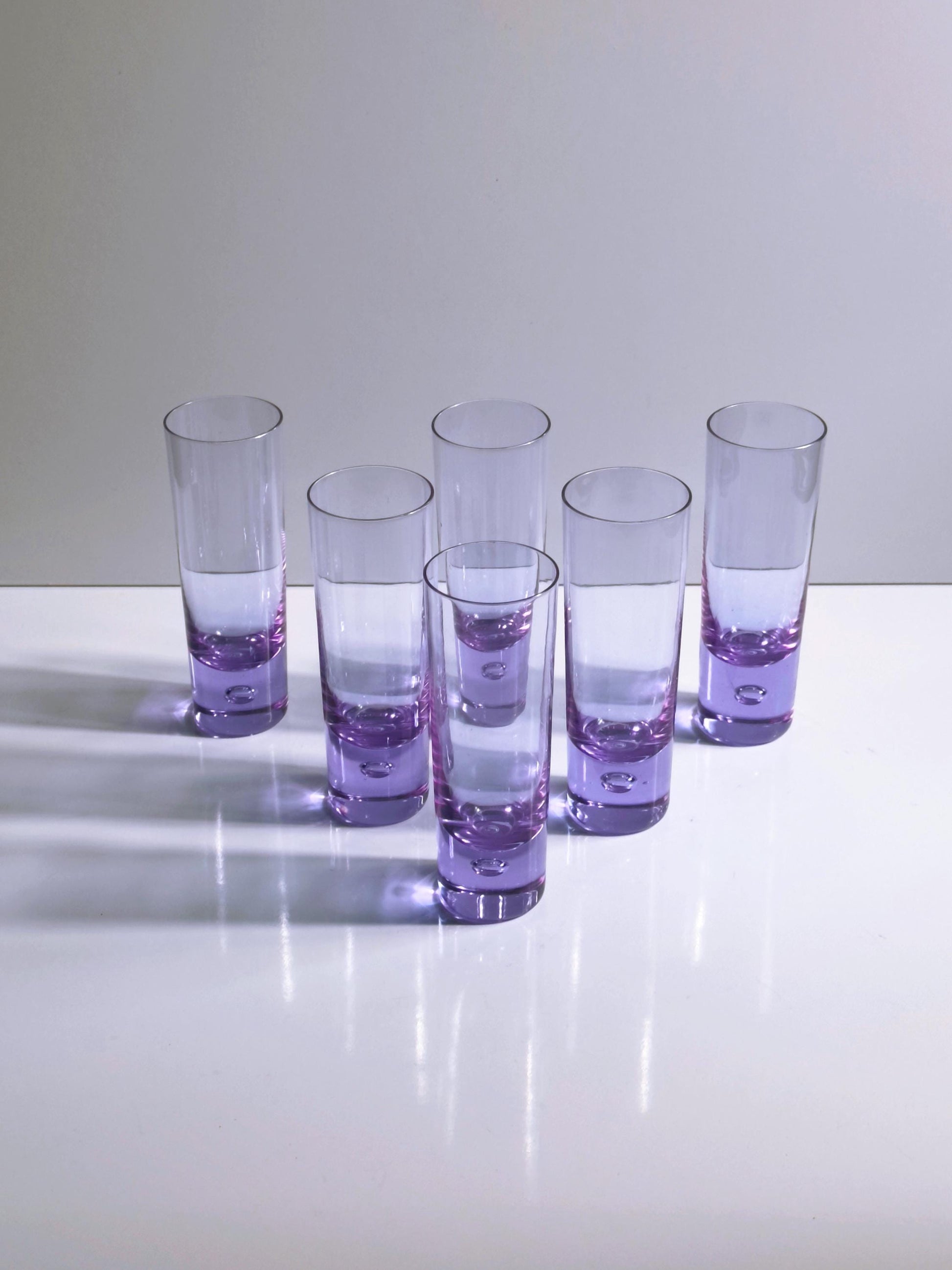 Vintage Longdrinkglas Set von 6 Bubble von Sergio Asti für Arnolfo di Cambio Alexandrit Neodym