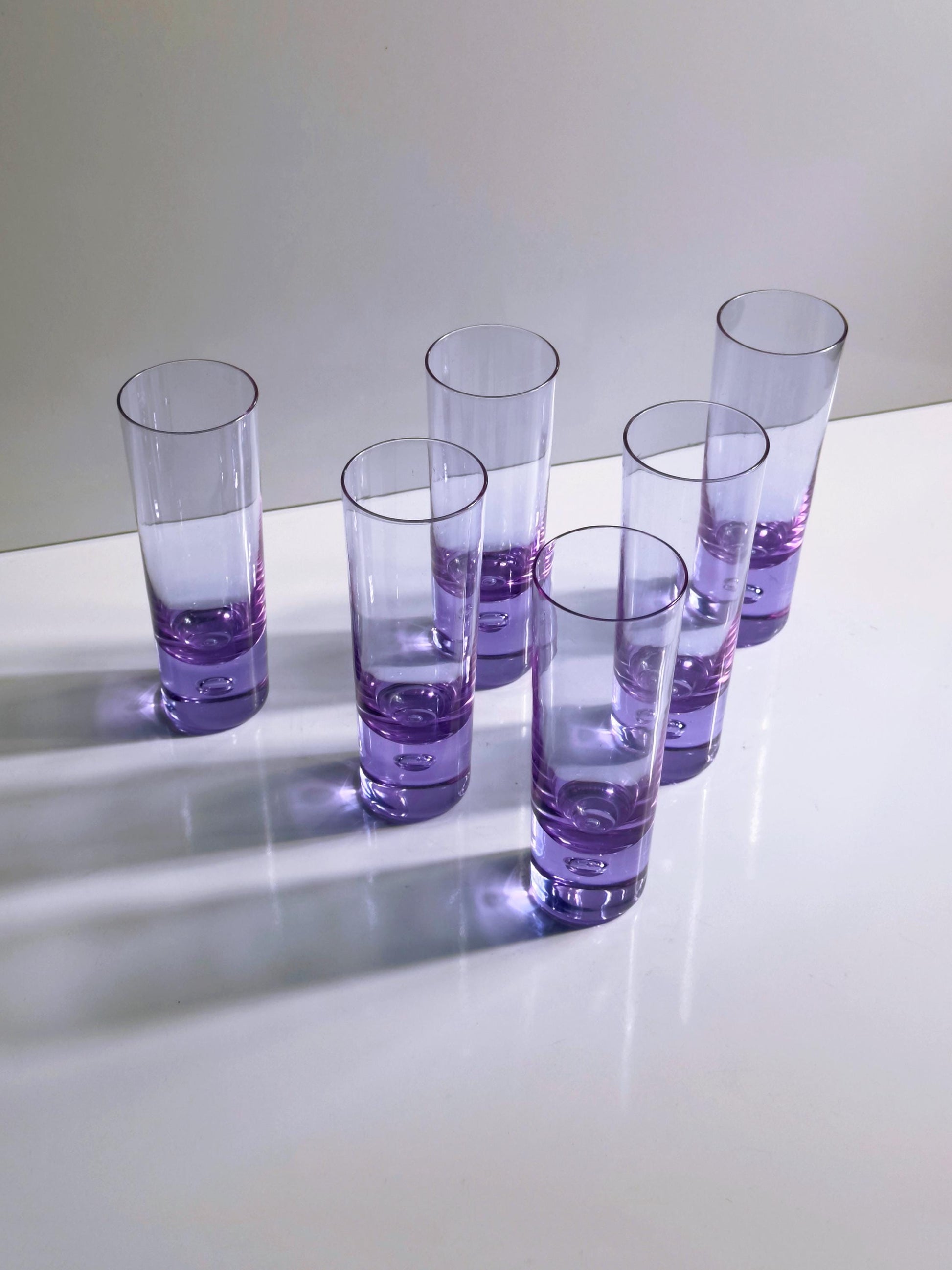 Vintage Longdrinkglas Set von 6 Bubble von Sergio Asti für Arnolfo di Cambio Alexandrit Neodym