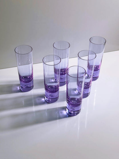Vintage Longdrinkglas Set von 6 Bubble von Sergio Asti für Arnolfo di Cambio Alexandrit Neodym
