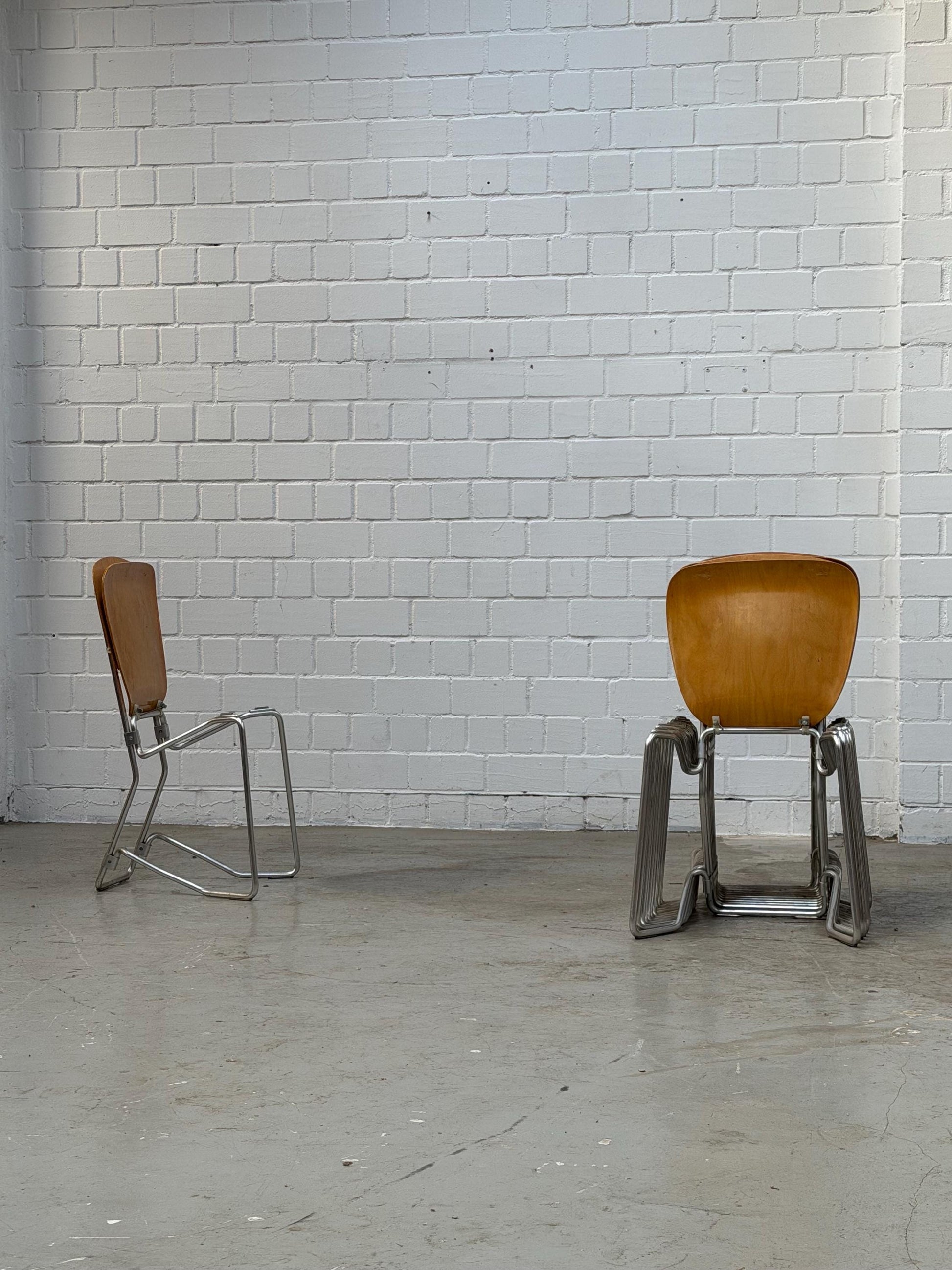 Vintage Klappstuhl Aluflex von Armin Wirth für Ph. Zieringer stapelbar