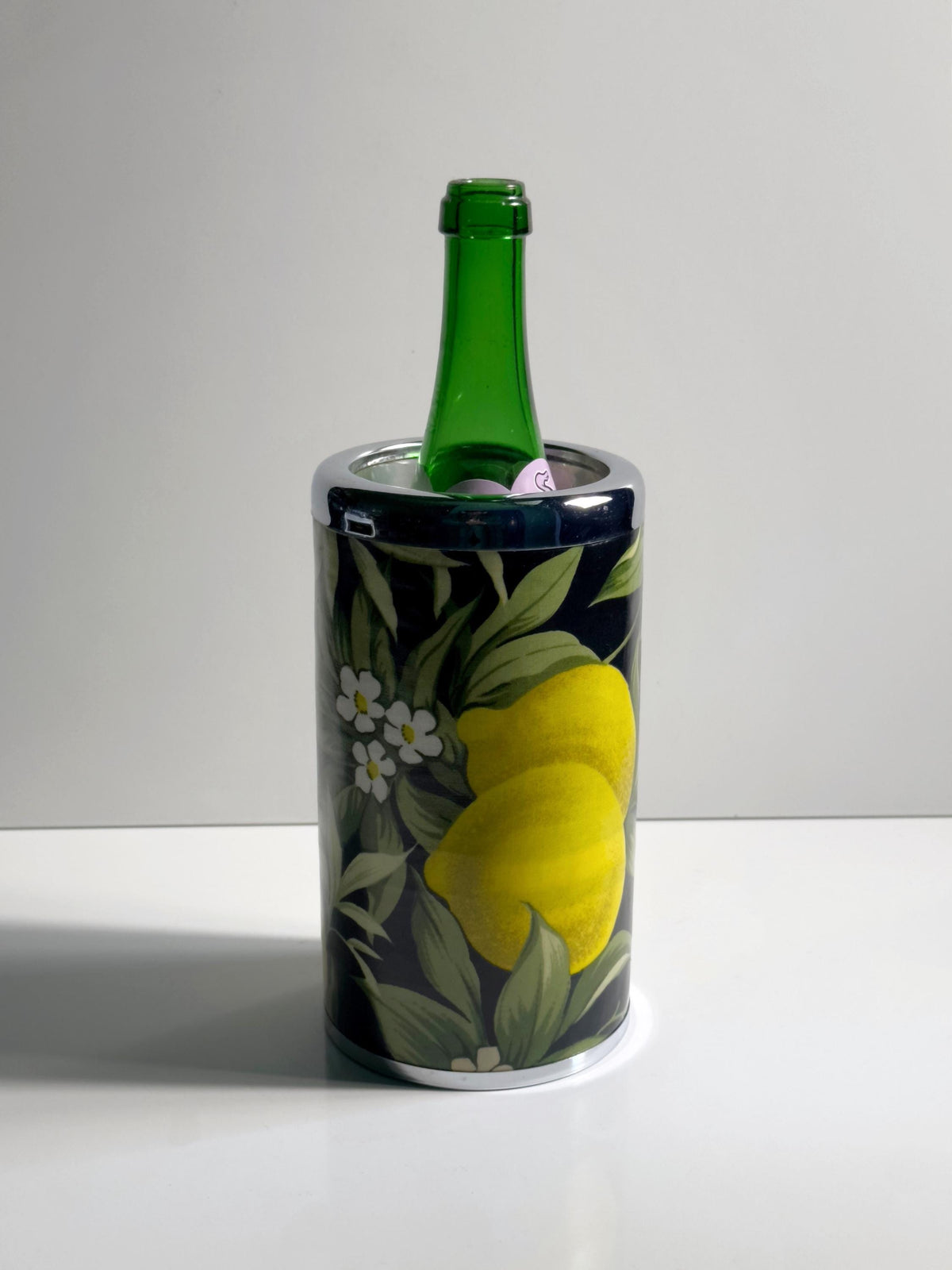 Vintage Flaschenkühler Limone von unbekannt für Italien & Zitronenmuster