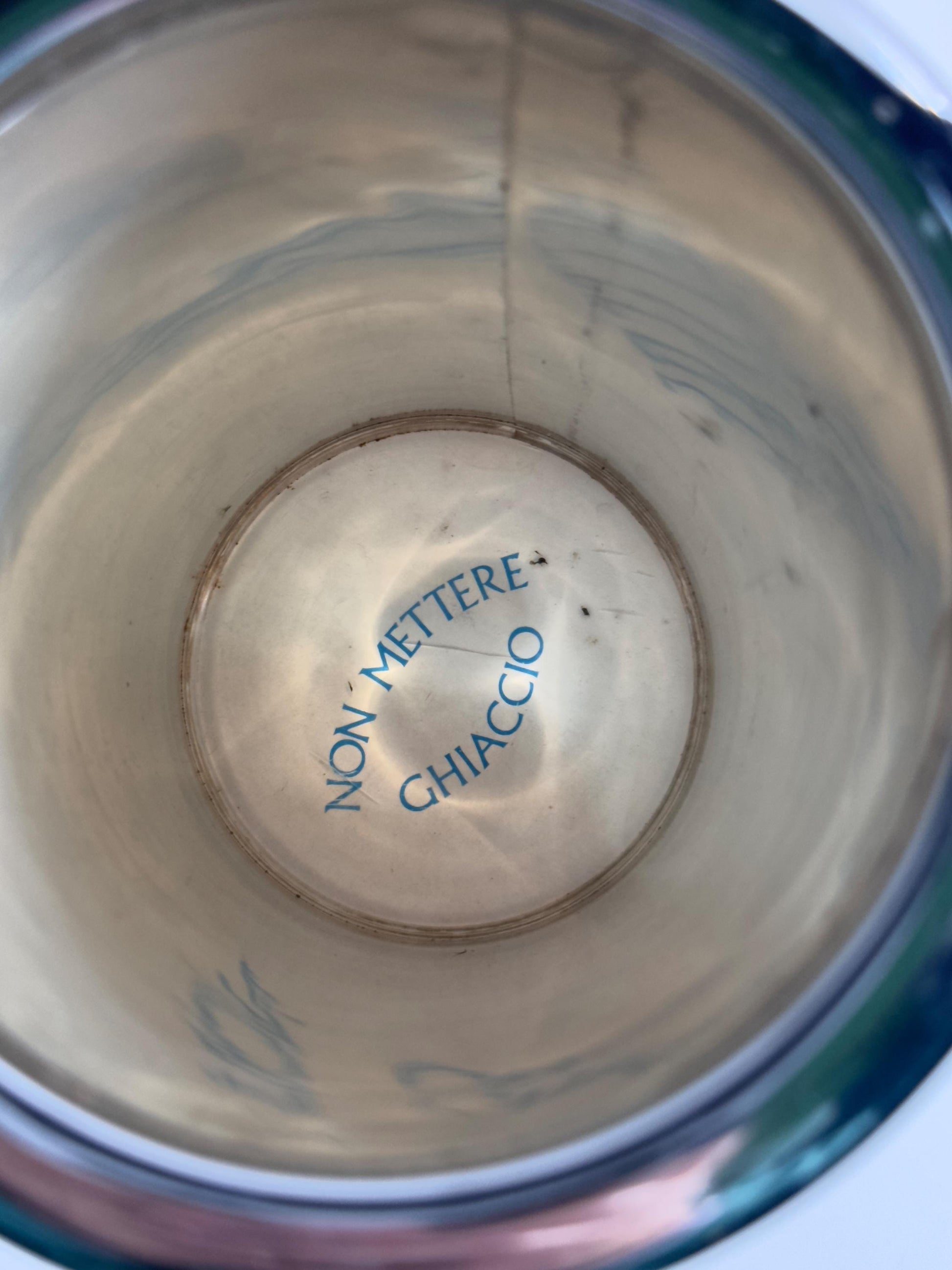 Vintage Flaschenkühler Limone von unbekannt für Italien & Zitronenmuster