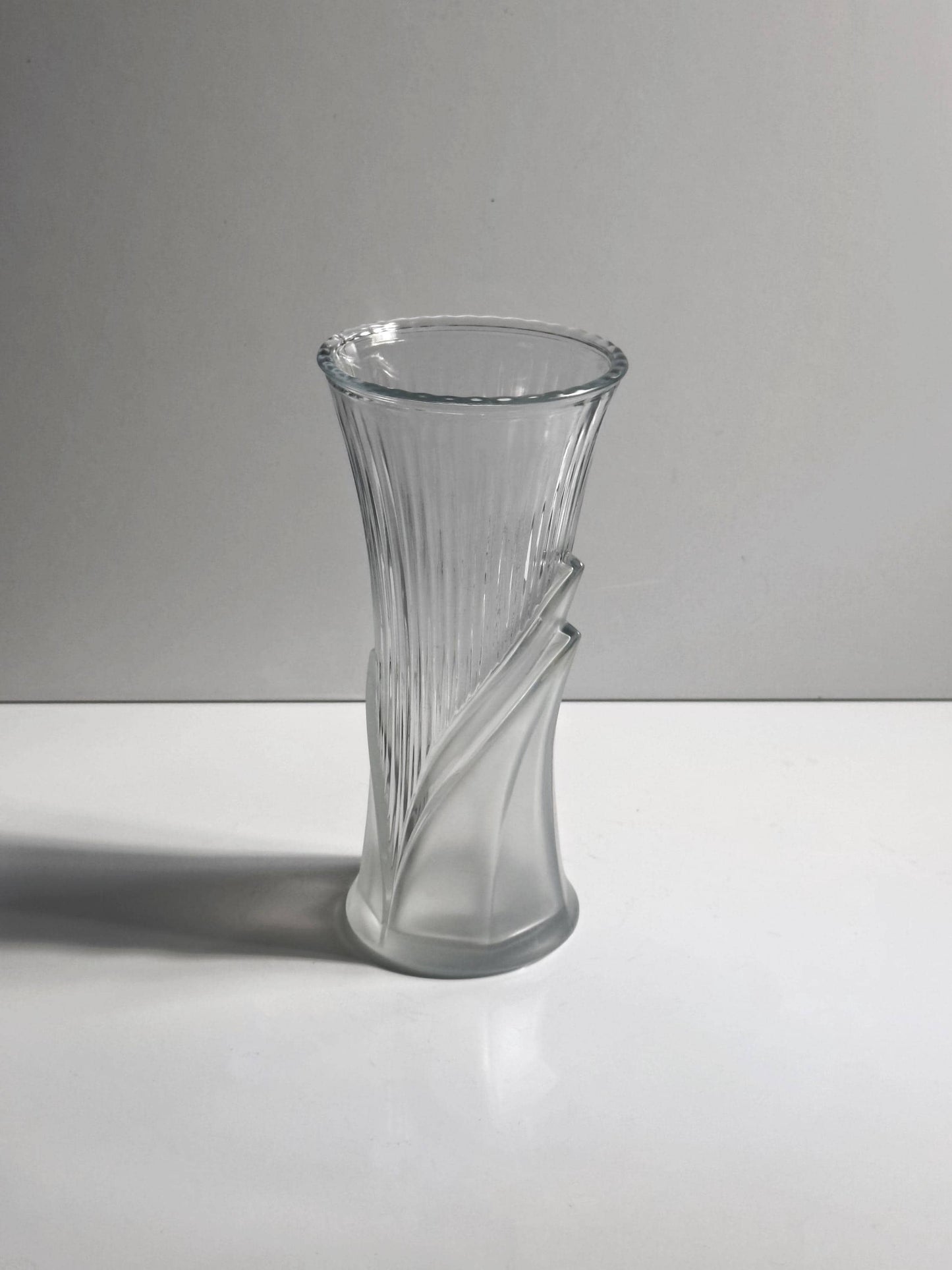 Vintage Vase Glas Bambus von Art Deco Revival