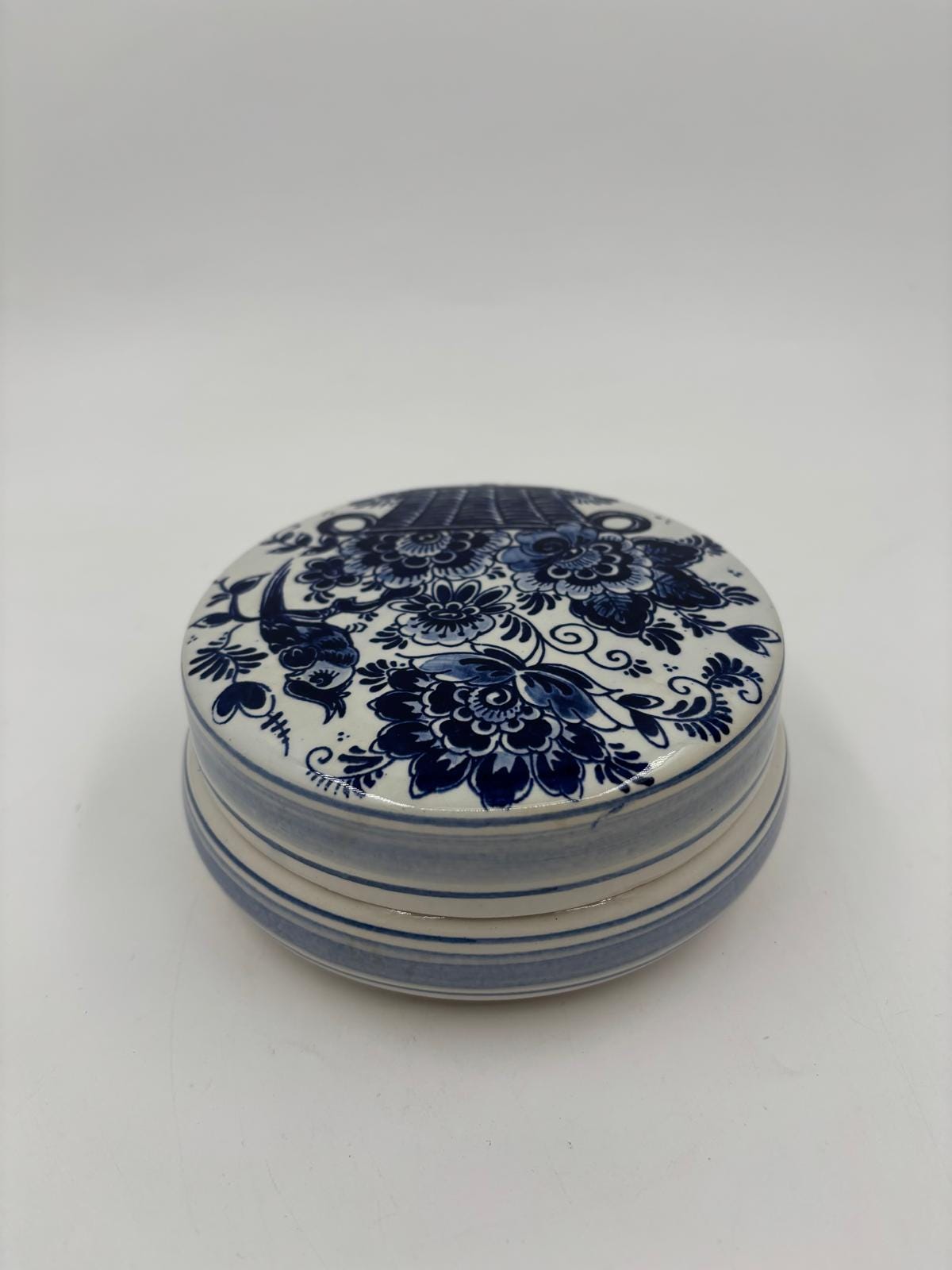 Vintage Dose Delft handbemalt Blau-Weiß von unbekannt für Delft