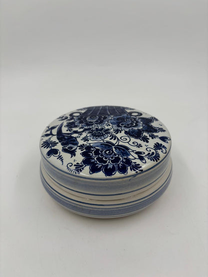 Vintage Dose Delft handbemalt Blau-Weiß von unbekannt für Delft