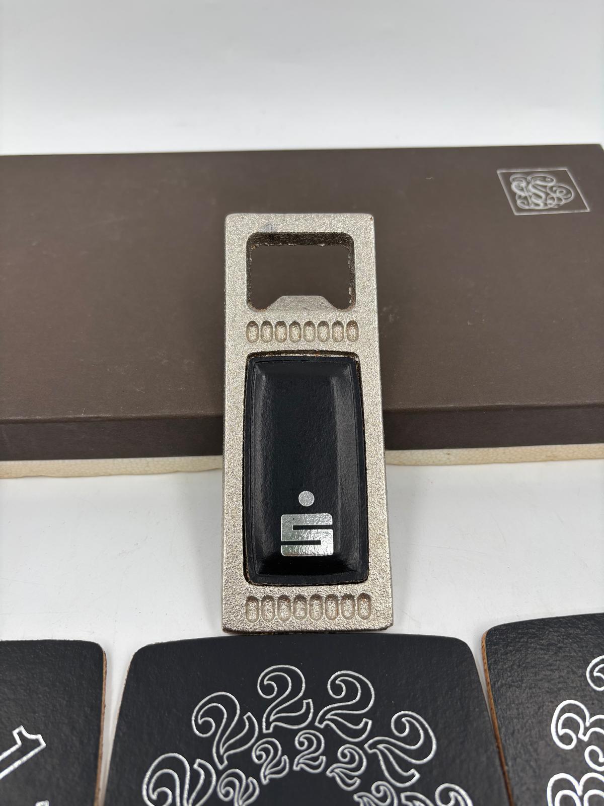 Vintage Geschenk-Set Sparkasse mit Untersetzer und Flaschenöffner