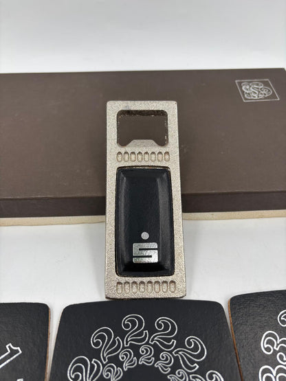 Vintage Geschenk-Set Sparkasse mit Untersetzer und Flaschenöffner