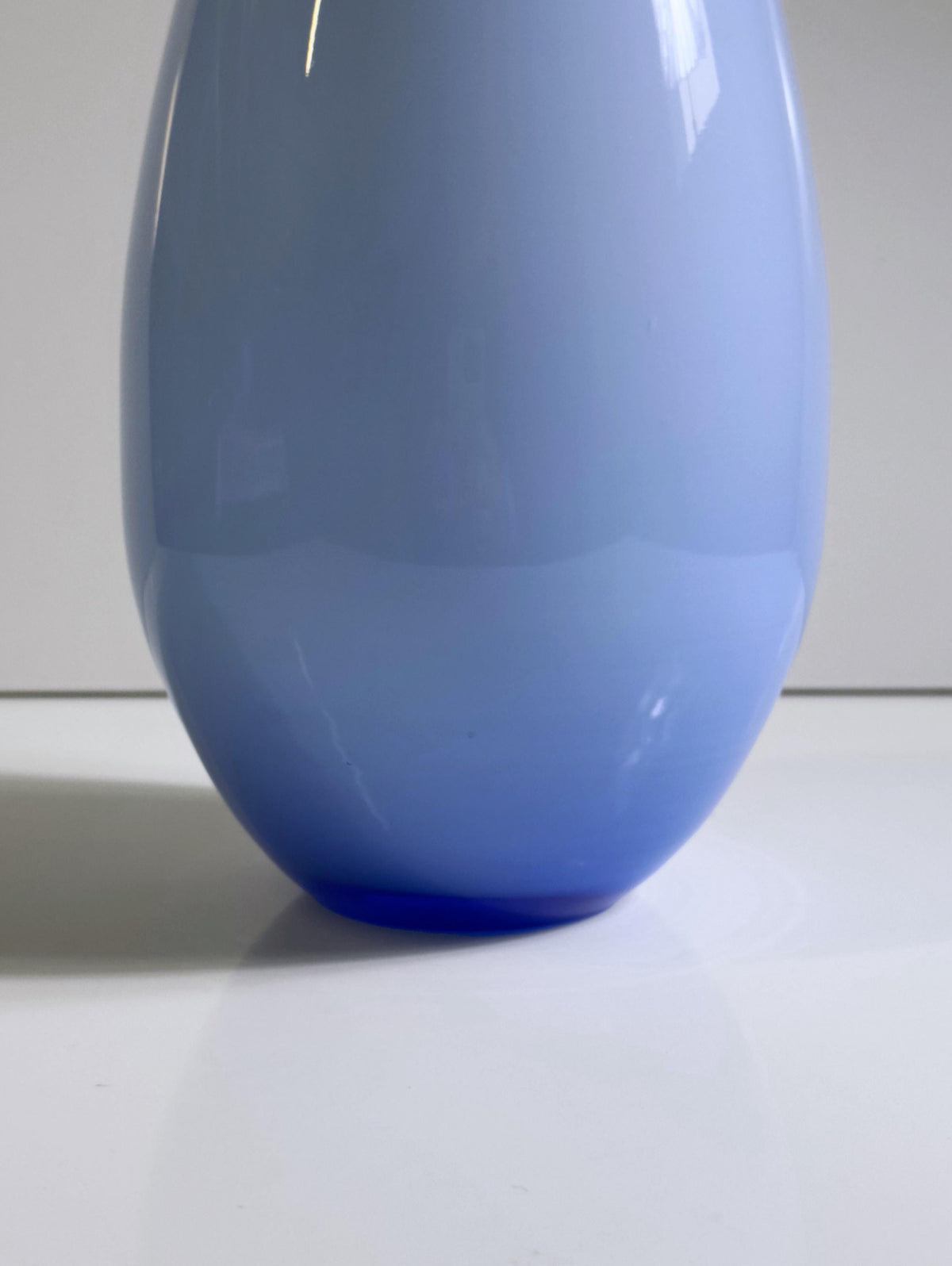 Vintage Vase Murano Glas von unbekannt für Murano einzigartig, 32cm hoch, pastellblau