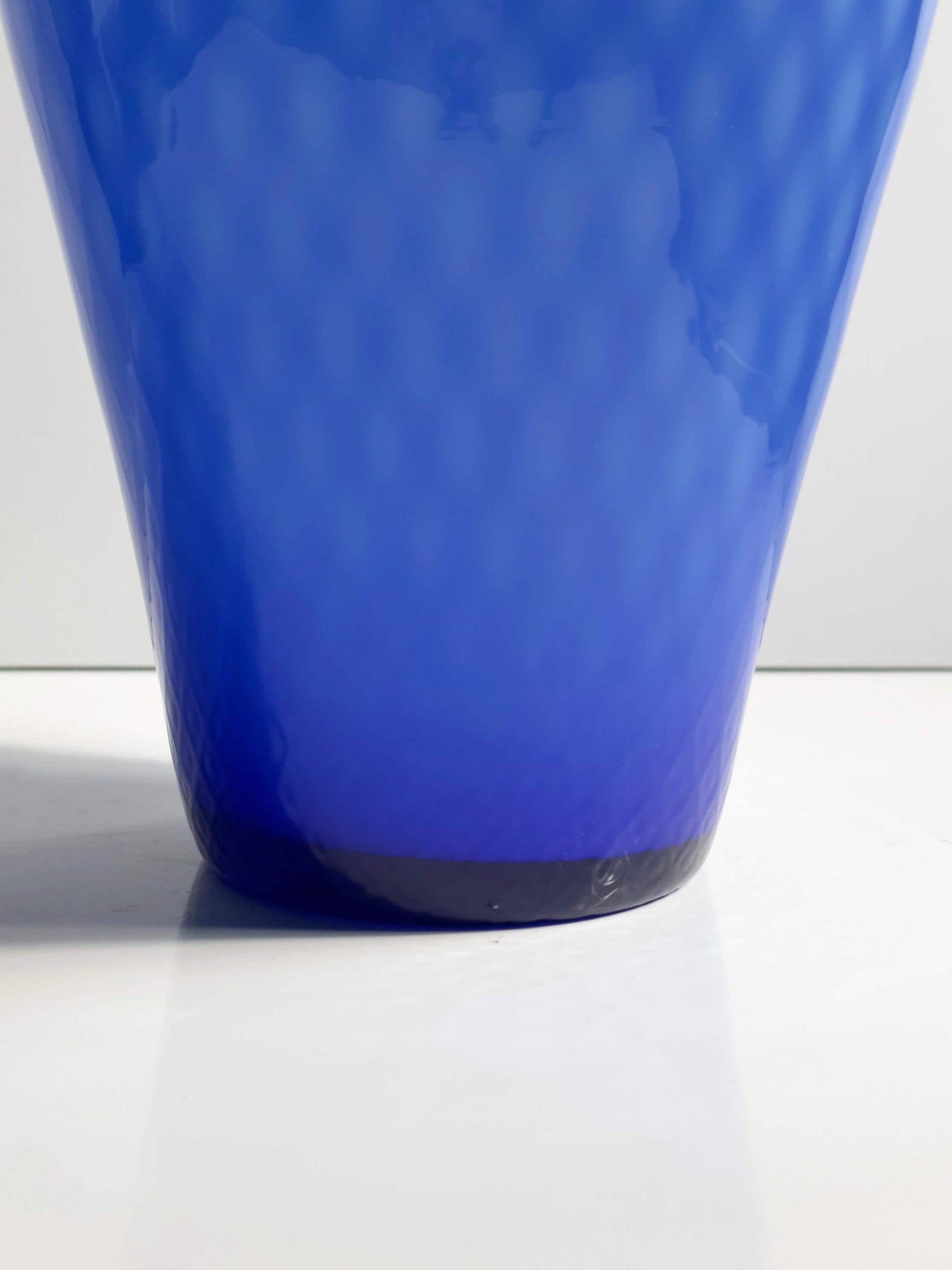 Vintage Vase Murano Kobalt Blau Waffeltechnik