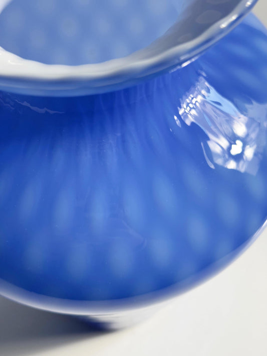 Vintage Vase Murano Kobalt Blau Waffeltechnik