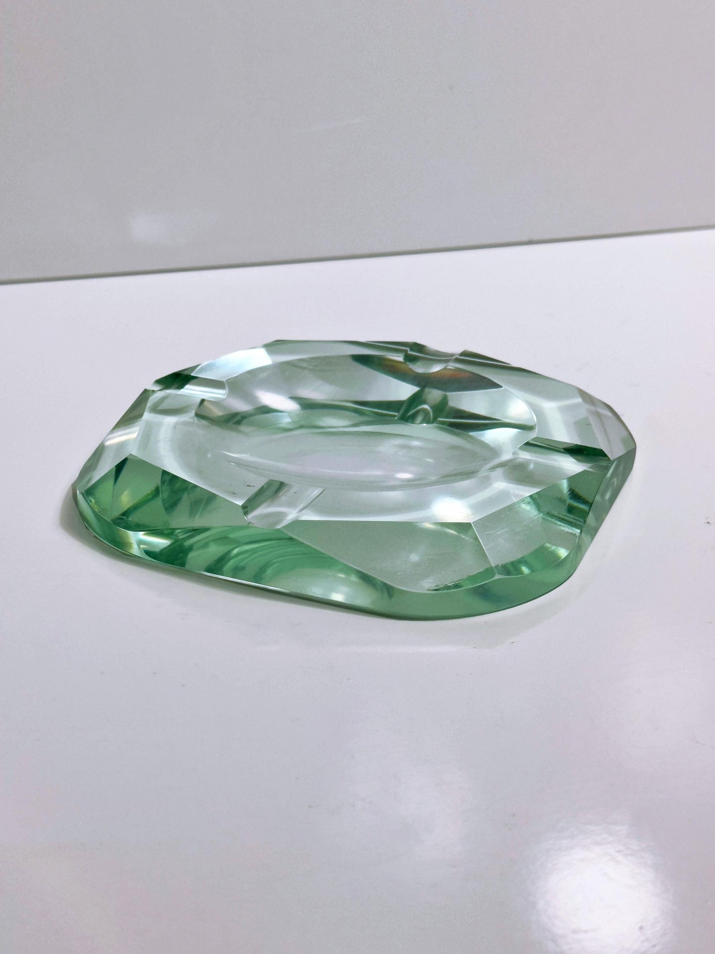 Vintage Aschenbecher Fontana von Fontana Arte türkisgrün Prisma 50er