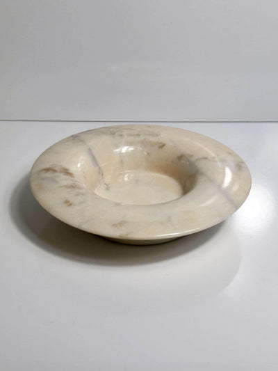 Vintage Alabaster Bowl Beige-Rosé, Italy 1970s