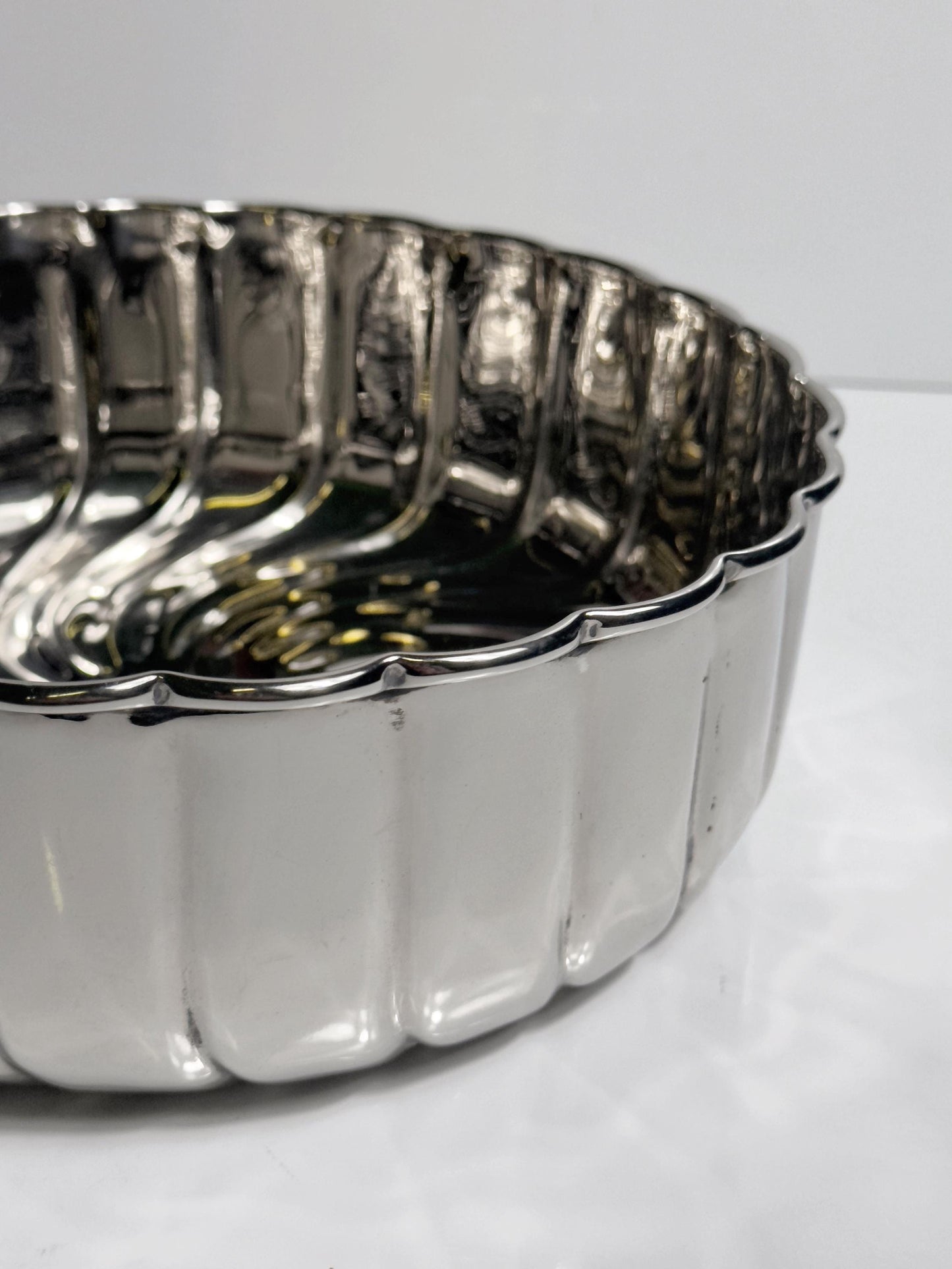 Vintage Schale Rund Spirale versilbert von Italien