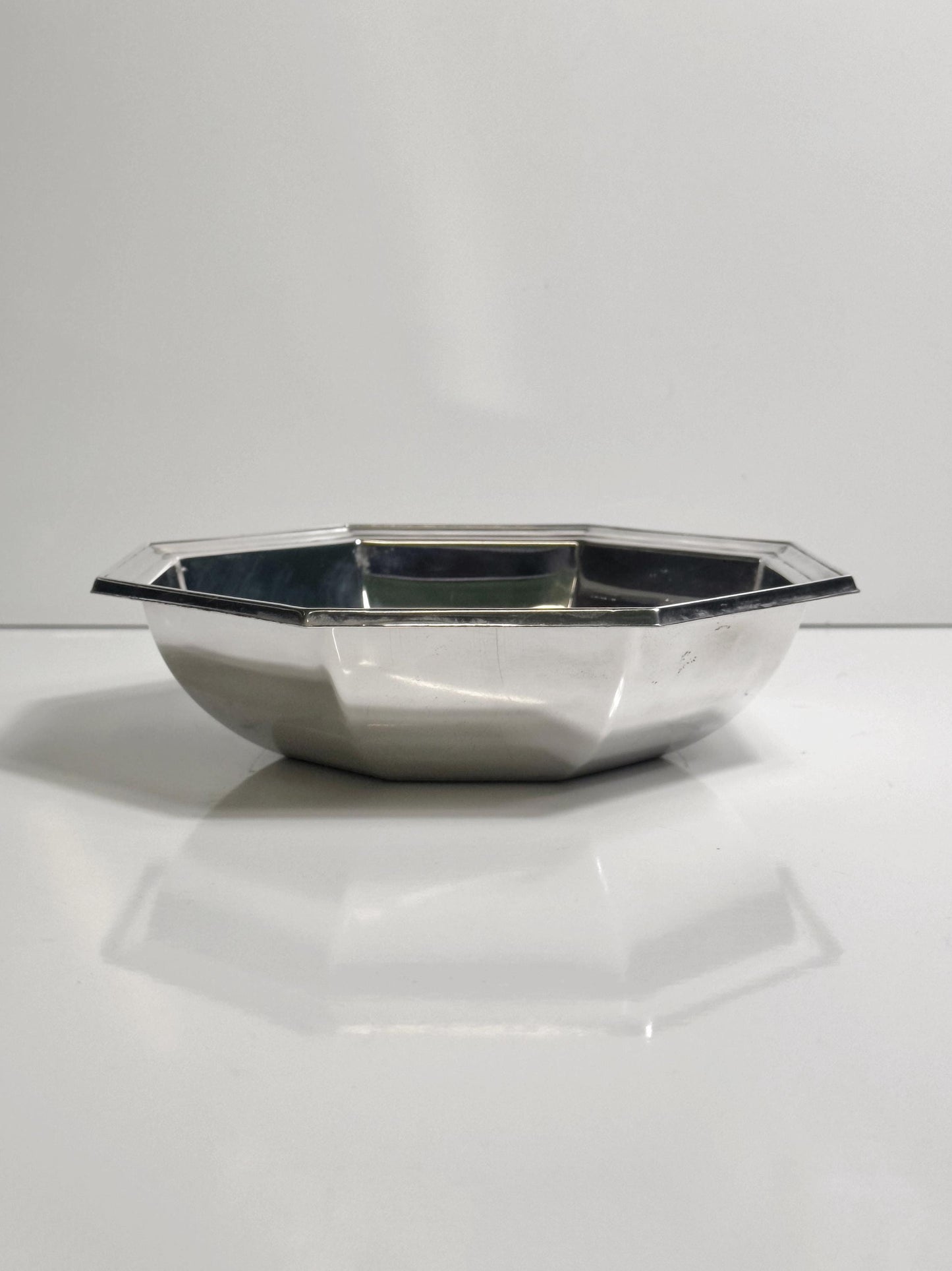 Vintage Schale Octagon von Argento, versilbert, Italien 80er, achteckig