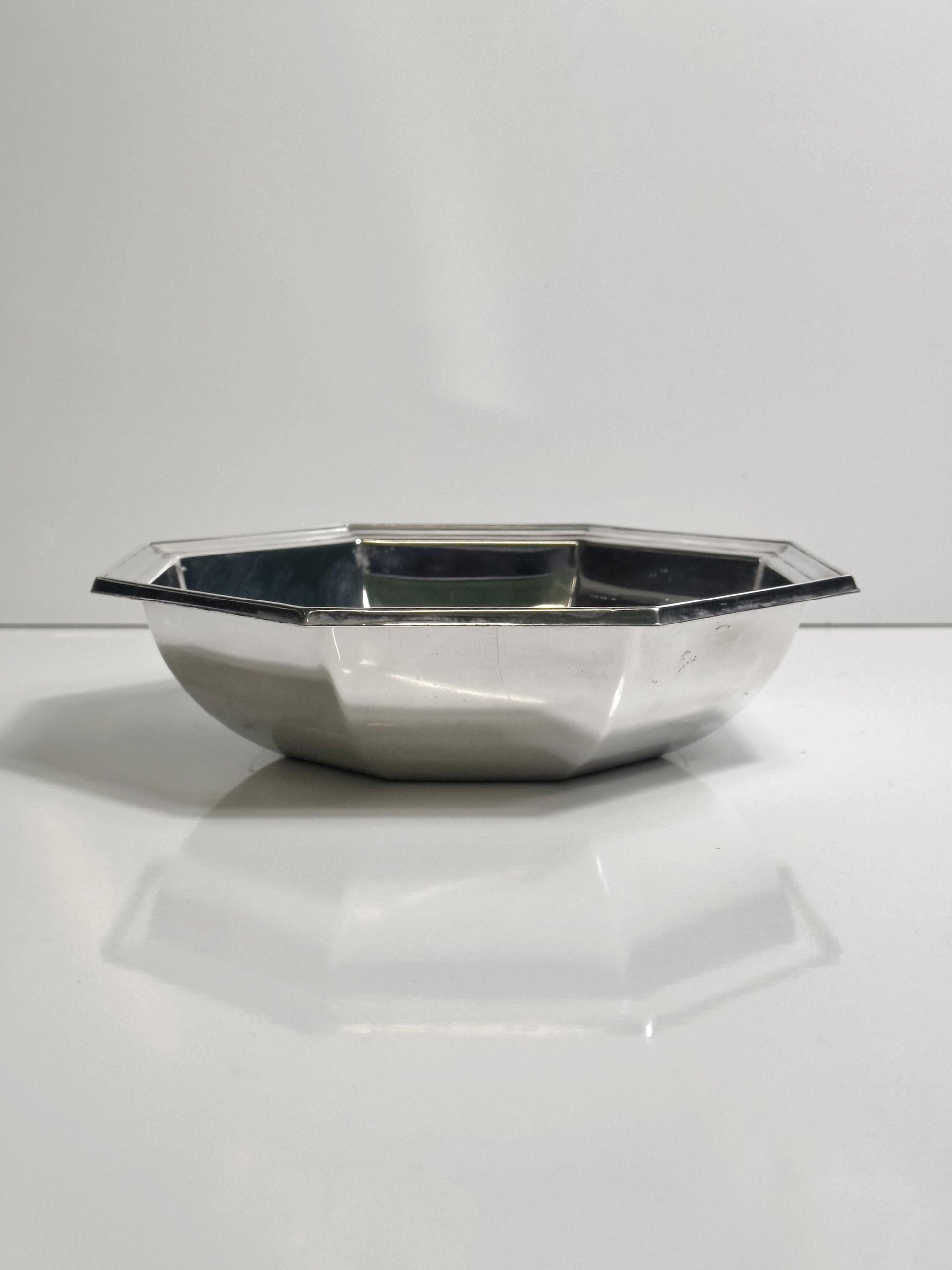 Vintage Schale Octagon von Argento, versilbert, Italien 80er, achteckig