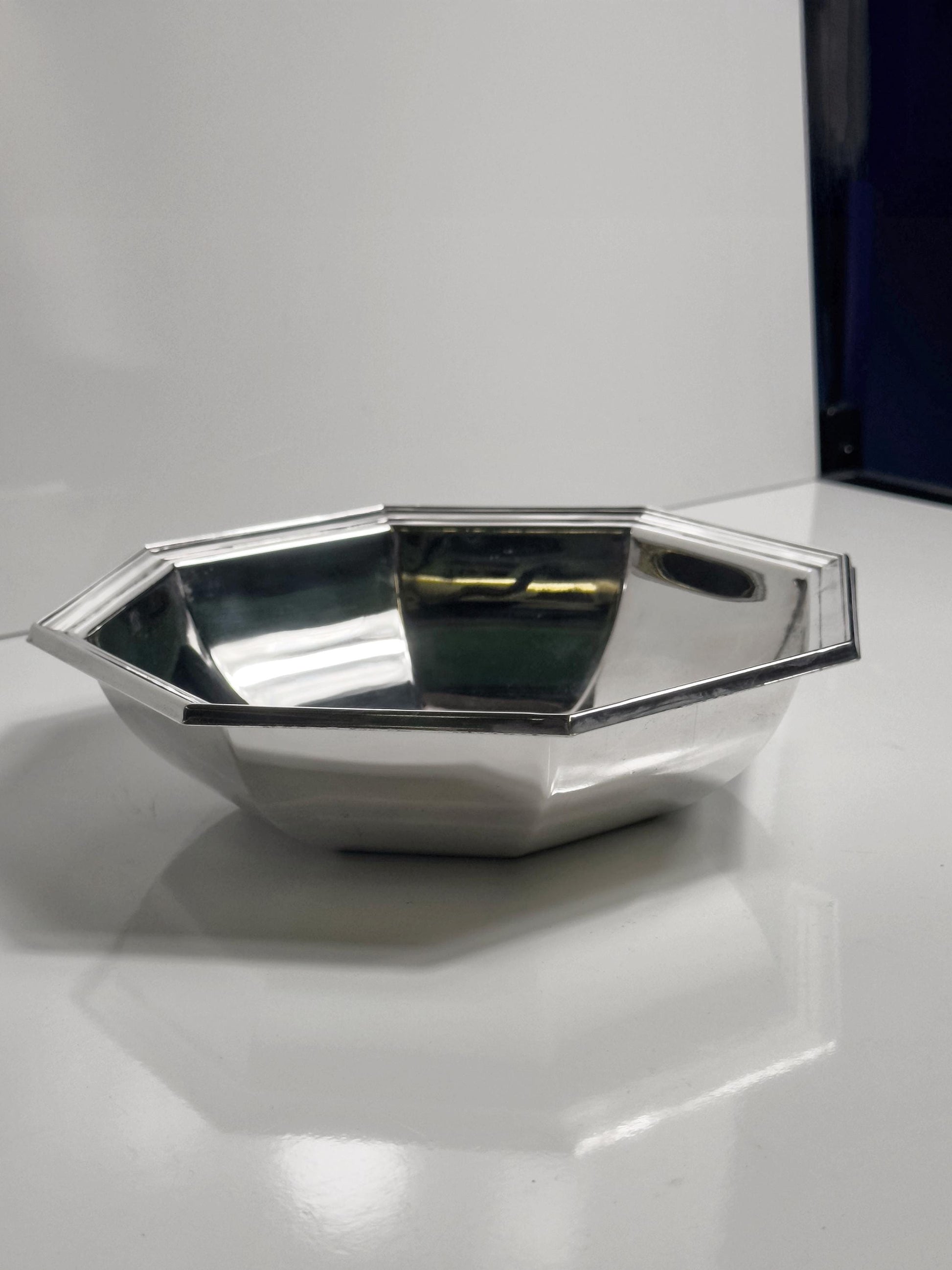 Vintage Schale Octagon von Argento, versilbert, Italien 80er, achteckig