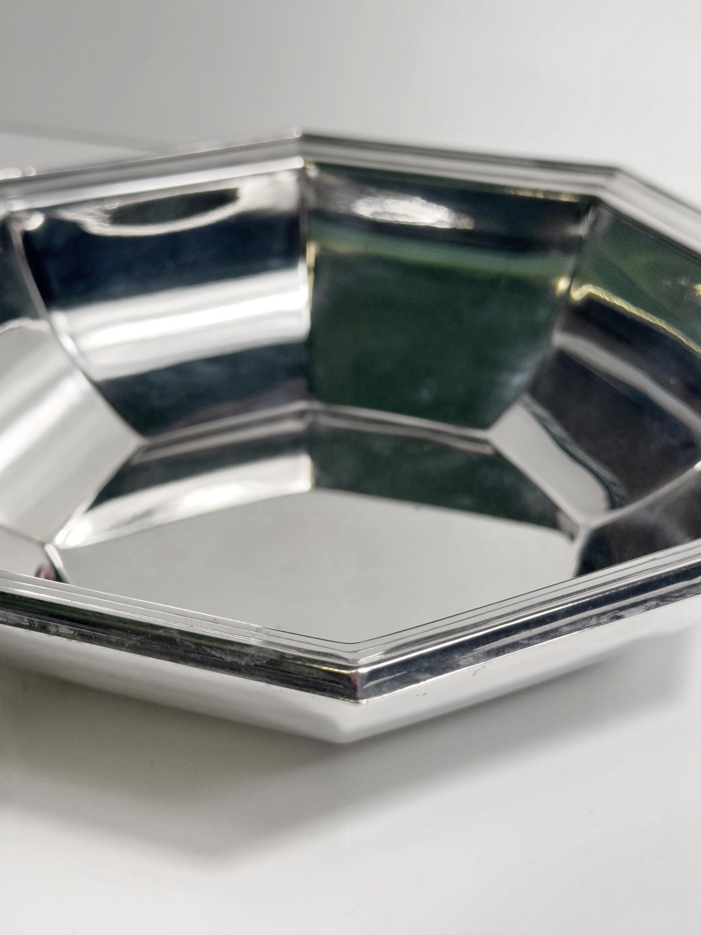 Vintage Schale Octagon von Argento, versilbert, Italien 80er, achteckig