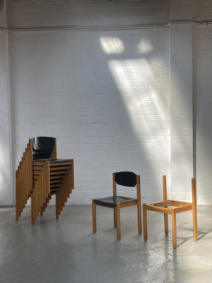 Vintage Stuhl von Kusch+Co aus Holz stapelbar puristisch