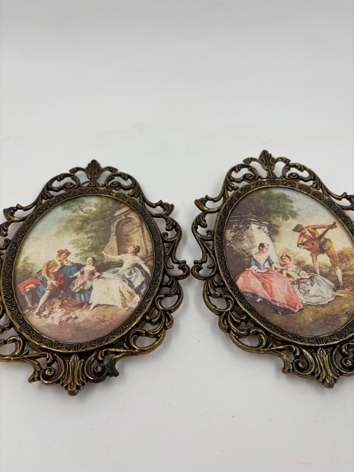 Vintage Bilderrahmen Set von 2 aus Messingguss