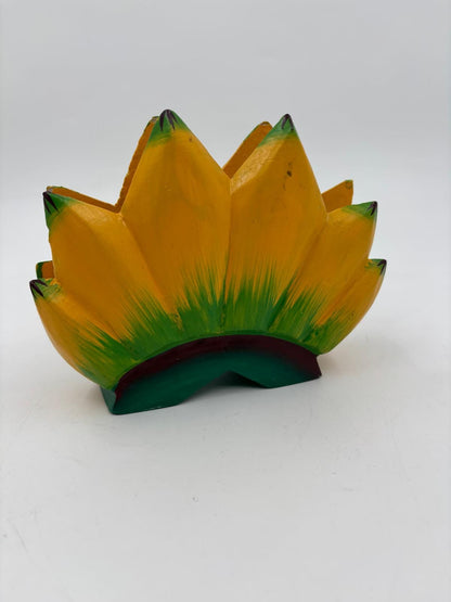 Vintage Serviettenhalter Bananenstaude handbemalt