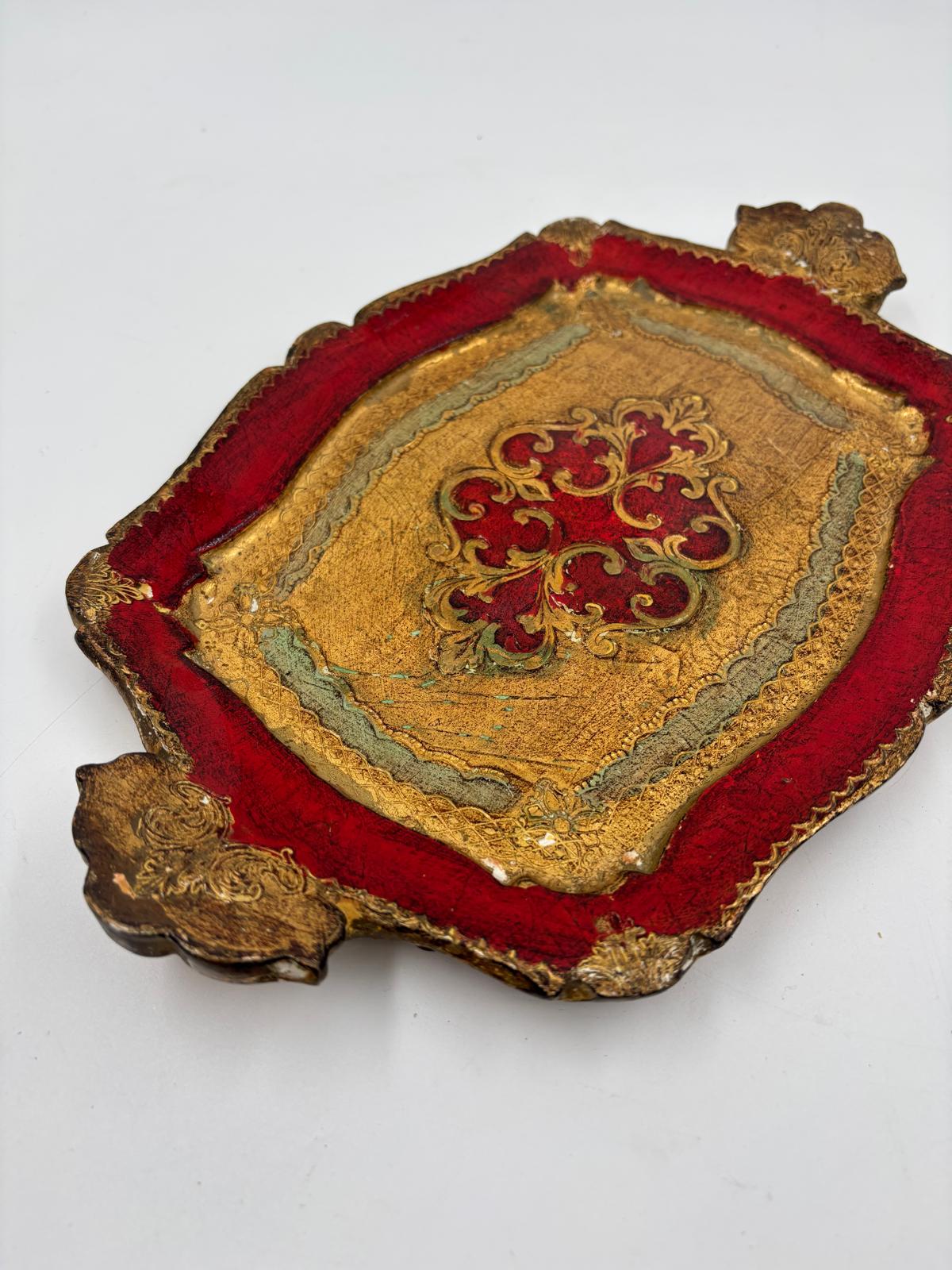 Vintage Tablett Florentiner von unbekannt für Italien