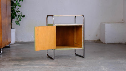 Vintage Nachttisch B 107 für Thonet lindgrün