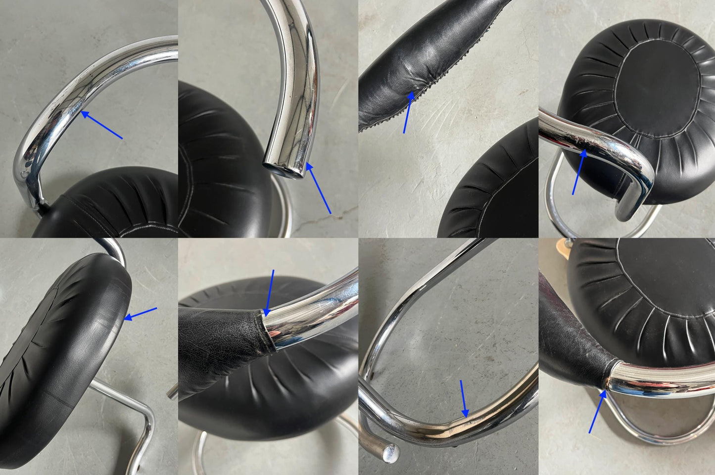 Vintage Stuhl Cobra von Giotto Stoppino für Bernini, Set von 4, schwarz, Chromgestell