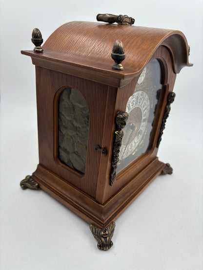 Vintage Tischuhr Tempus Fugit von unbekannt für unbekannt Holz Messing Barockstil