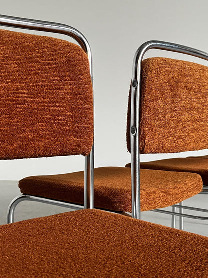 Vintage Stuhl von Hans Fiedler und Hans Heyder für Bauhaus, braun, stapelbar, 1970er