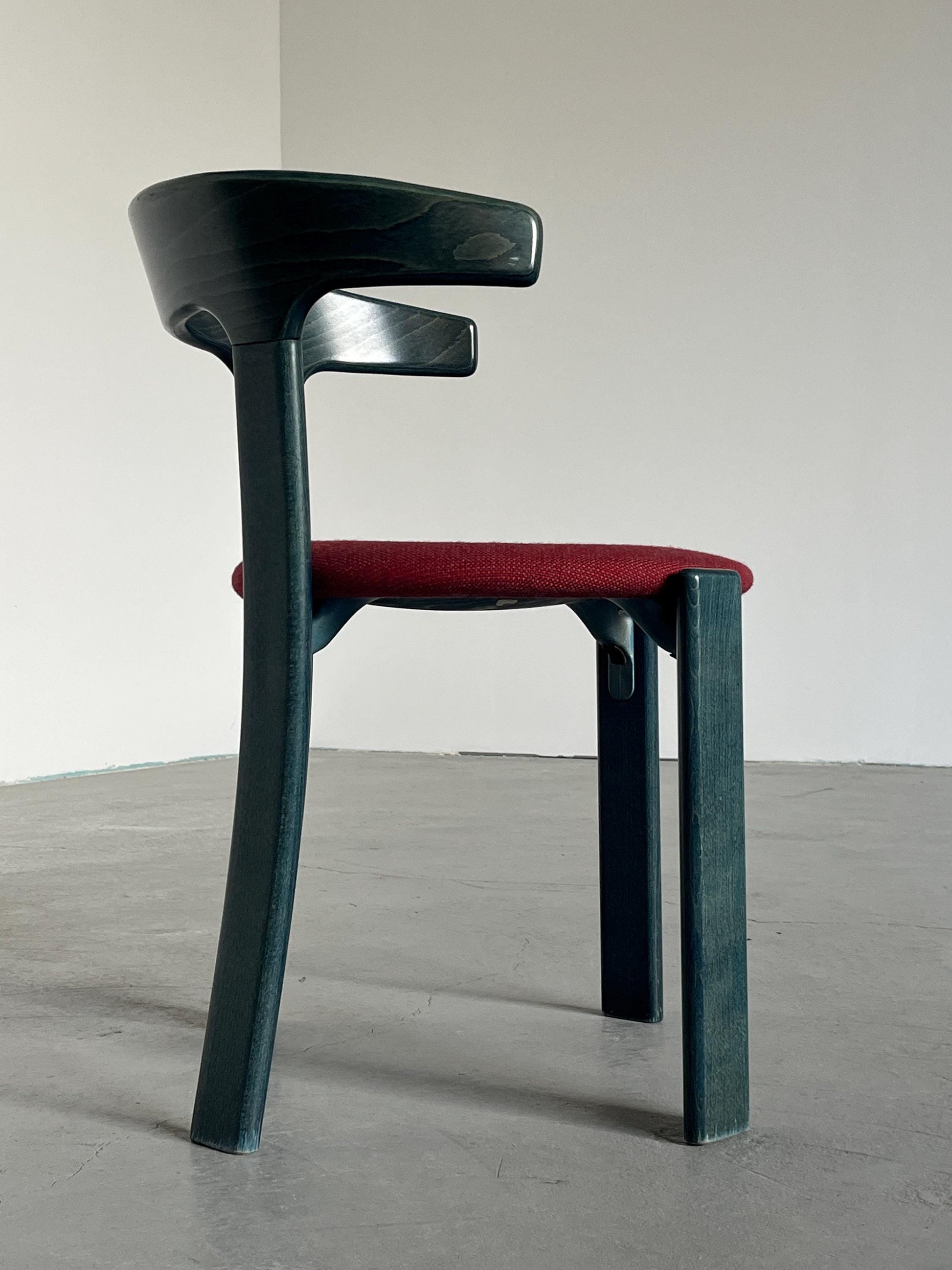 Vintage Armlehnstuhl Bruno Rey von Kusch+Co dunkelblau und rot