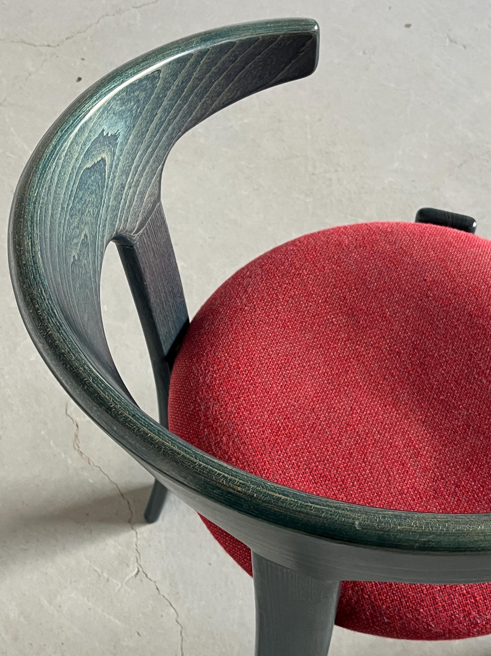 Vintage Armlehnstuhl Bruno Rey von Kusch+Co dunkelblau und rot