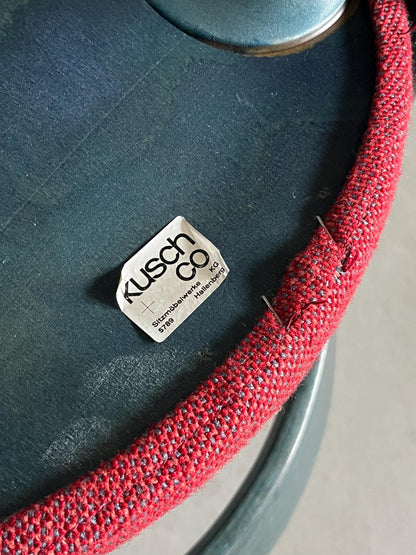 Vintage Armlehnstuhl Bruno Rey von Kusch+Co dunkelblau und rot